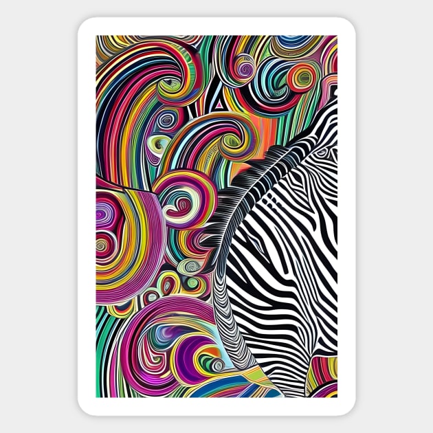 Zebra Abstract Sticker by Colin-Bentham